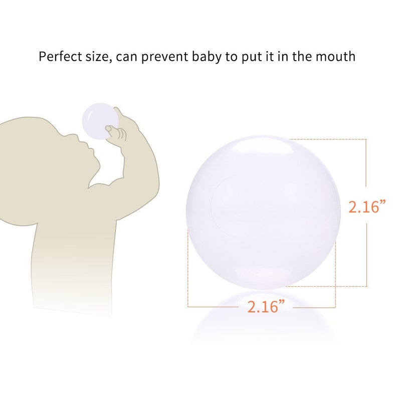 PlayMaty Clear Ball Pool Pit Balls - 100pcs Phthalate Free BPA Free Plastic Ocean Balls for Kids Fun Toys for Playhouse Play Tent Playpen Pool (Î¦2.16) - Image 3